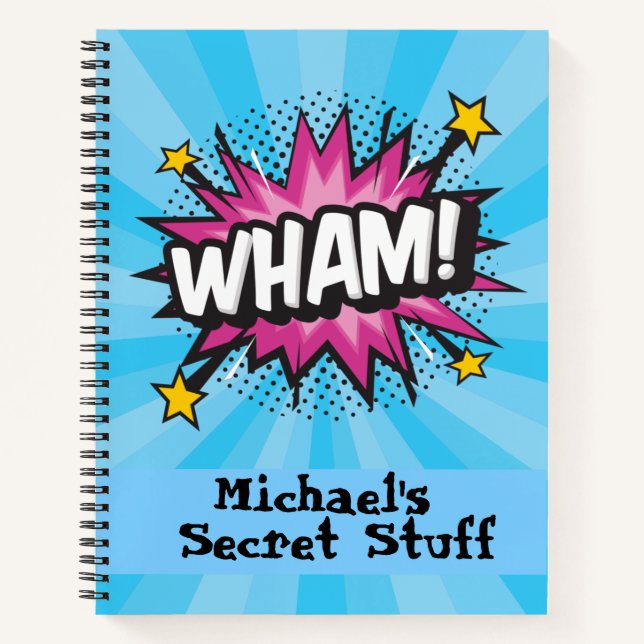 Cahier personnalisé de style comic pop art (Devant)