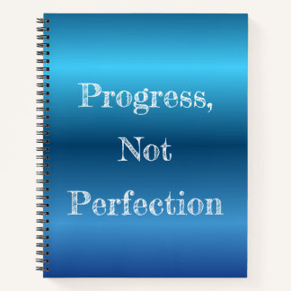 Cahier Personnalisé Dégradé Métal Bleu Motivationn