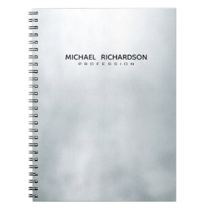 Cahier Personnalisé Élégant Masculin Argent Noir