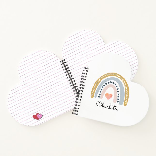 Cahier personnalisé enfant arc-en-ciel aquarelle (Intérieur)