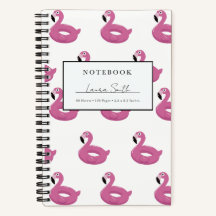 Cahier personnalisé Flamingo Rose Flottant Piscine