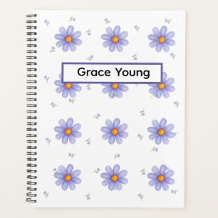 Cahier personnalisé Fleur de Marguerite Violette N
