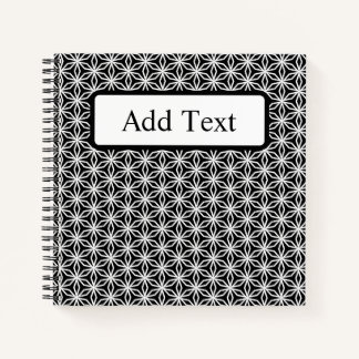 Cahier personnalisé géométrique noir et blanc insp