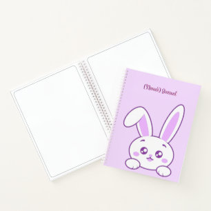 Cahier personnalisé lapin rose pastel mignon qui r