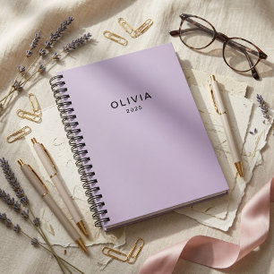 Cahier Personnalisé Lavande Pastel Nom Personnal