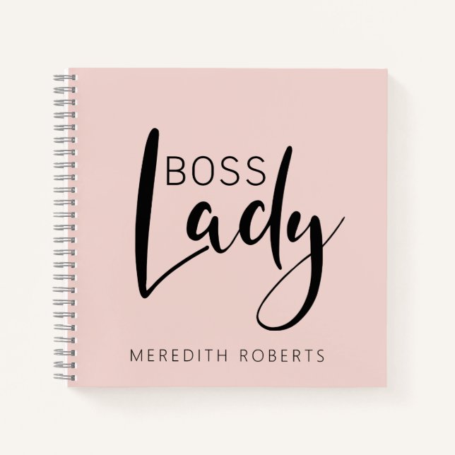 Cahier personnalisé Logo Dame Patronne Rose Pâle (Devant)