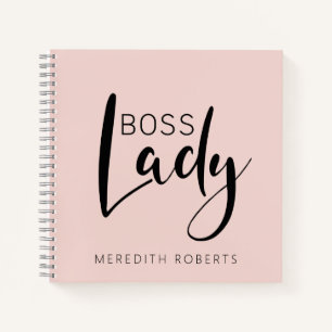 Cahier Personnalisé Logo Femme Patronne Rose Rouge
