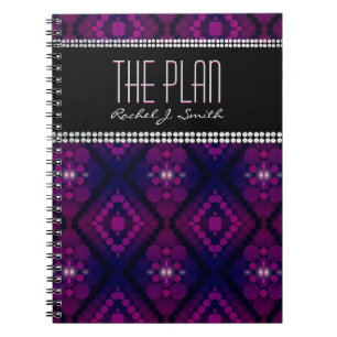 Cahier personnalisé motif violet lumières déesse