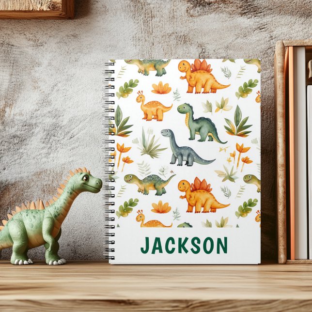 Cahier personnalisé pour enfants Dinosaure mignon  (Créateur téléchargé)