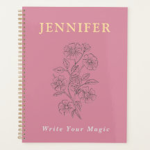 Cahier personnalisé rose poudré – Douceur et Éléga