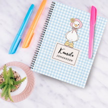 Cahier personnalisé Silly Goose Pink Bow Coquette