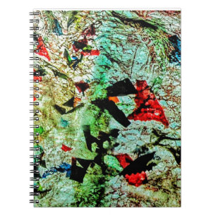 Cahier photo abstrait spirale avec paillettes blan