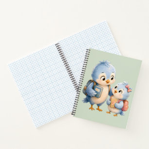 Cahier photo de jolis petits oiseaux bleus frères