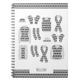 Cahier photo d'objets à motif Argyle gris