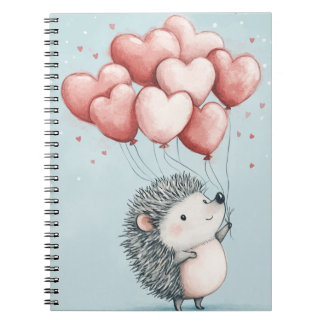 Cahier photo d'un hérisson mignon avec spirale en