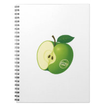 Cahier photo en spirale avec une pomme verte