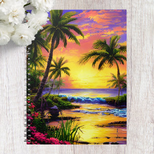 Cahier Plage Tropicale, Coucher de Soleil sur l'Oc