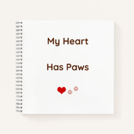 Cahier pour amoureux d'animaux Mon cœur a des patt