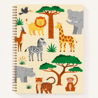 Cahier pour enfants avec des animaux de jungle mig
