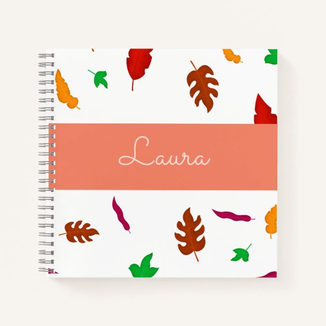 Cahier pour filles motif feuille mignonne (Devant)