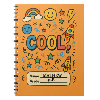 Cahier pour les enfants cools – Nom et niveau pers