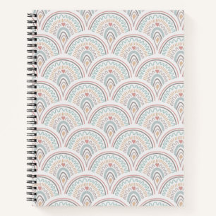 Cahier Règles Pastel Boho Arc-en-ciel