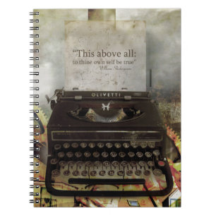 Cahier relié Steampunk Citation Shakespeare