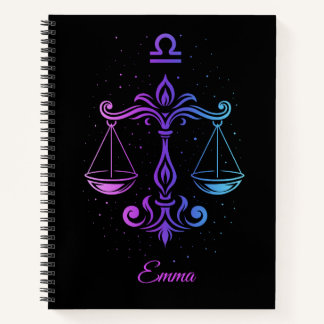 Cahier représentant le signe du zodiaque Balance.