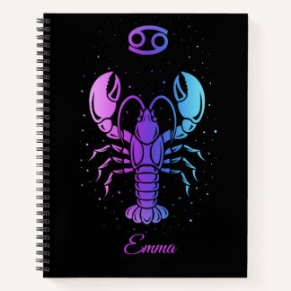 Cahier représentant le signe du zodiaque Cancer.
