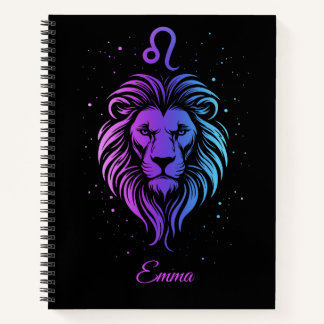 Cahier représentant le signe du zodiaque lion.