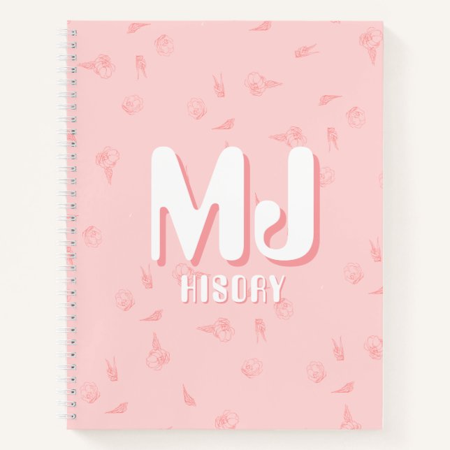 Cahier rose avec initiales (Devant)