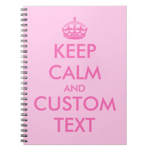Cahier Rose Keep Calm Texte personnalisé