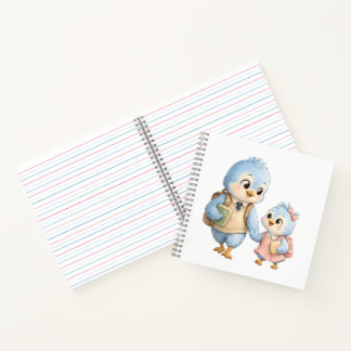 Cahier Scolaire de Petits Oiseaux Mignons