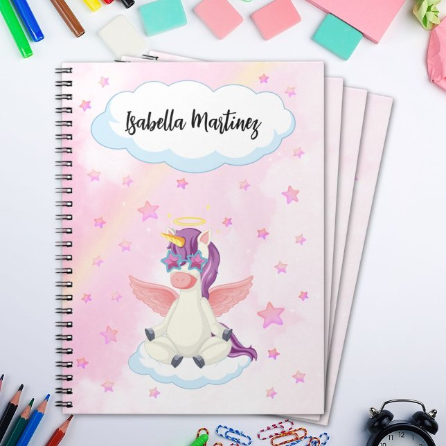 Cahier Scolaire Licorne Pastel Mignon pour Filles (Créateur téléchargé)