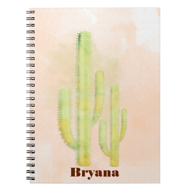 Cahier Simple Cactus Aquarelle Sud-Ouest (Devant)