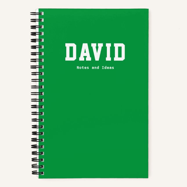 Cahier Simple Vert Notes et Idées Règle Large (Recto)