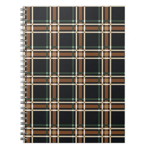 Cahier spiralé à carreaux tartan Académie sombre