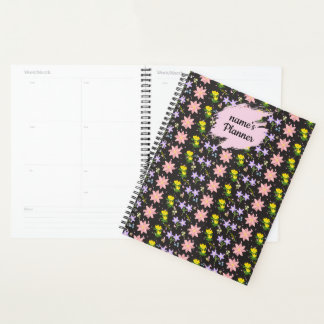 Cahier spiralé à motif de fleurs sauvages personna