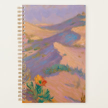 Cahier spirale artistique avec dessins de désert