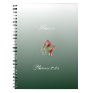 Cahier spirale élégant rouge et vert