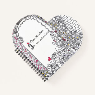 Cahier spiralé en forme de cœur inspirant