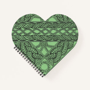Cahier spiralé en tricot SAGE CABLE KNIT Heart