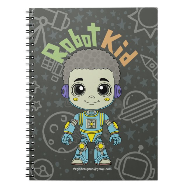 Cahier spirale enfant robot (Devant)