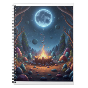 Cahier Spirale Fantastique Feu de Camp sous Clair