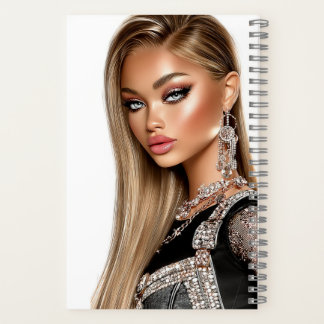 Cahier Spirale Glam Girl à Maillage Doré
