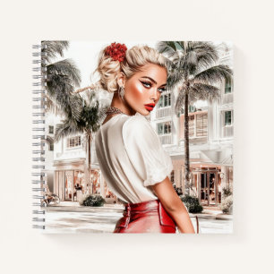 Cahier spiralé Glam Girl jupe rouge