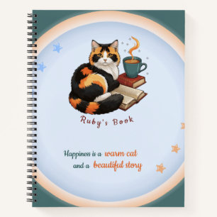 Cahier spiralé journée productive chat calicot dou