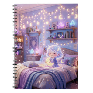Cahier Spirale Kawaii Rêves au Clair de Lune