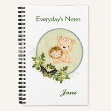 Cahier spiralé - lions mignons