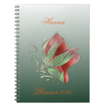 Cahier Spirale Rouge et Vert Élégant